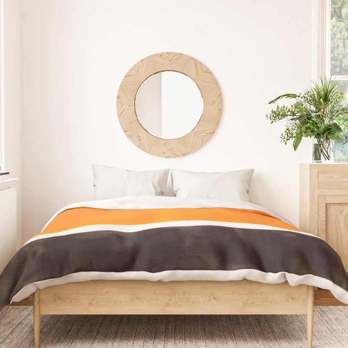 Minimalist Mid Century Modern Color Block Pop Art Rothko Inspired Golden Yellow Black Squares Duvet Cover Gallery Image 3