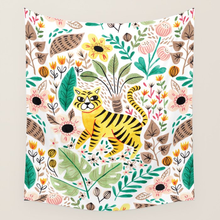 Tiger Jungle Wall Tapestry Gallery Image 1
