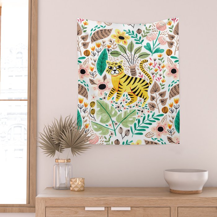 Tiger Jungle Wall Tapestry Gallery Image 2