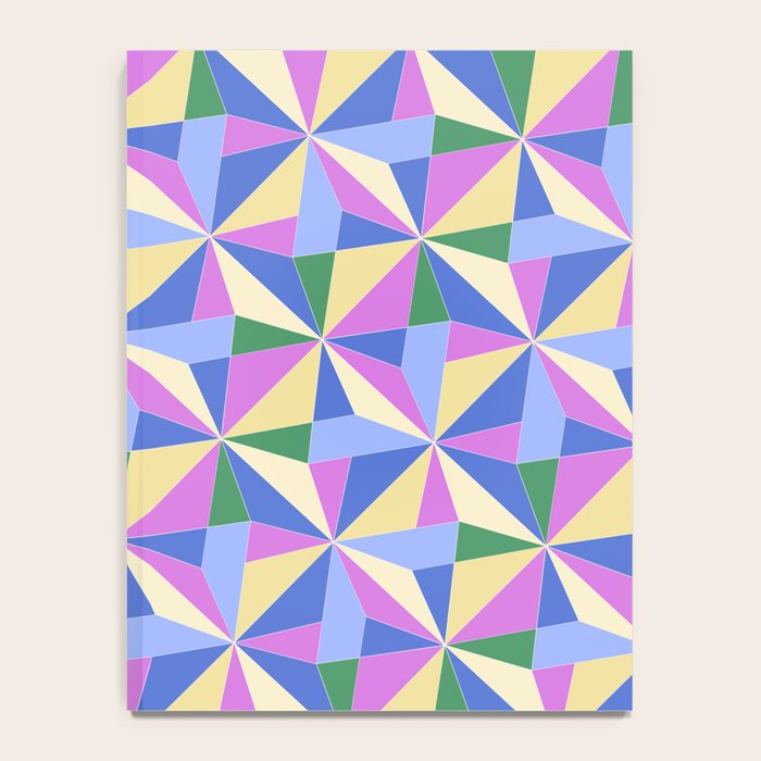 Kaleidoscope Tile Pattern VII Colorful Bright 90s Notebook Gallery Image 4
