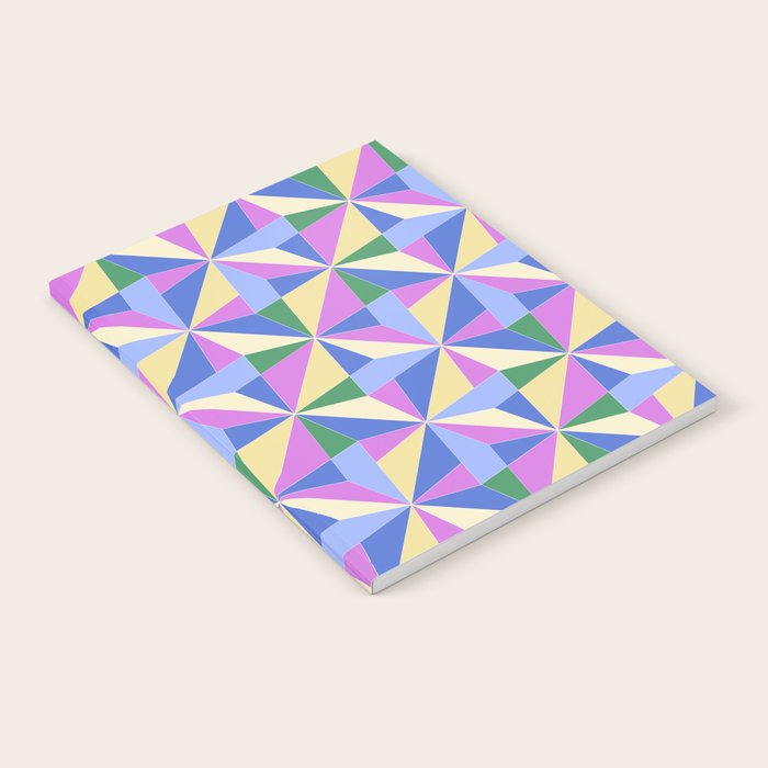 Kaleidoscope Tile Pattern VII Colorful Bright 90s Notebook Gallery Image 1