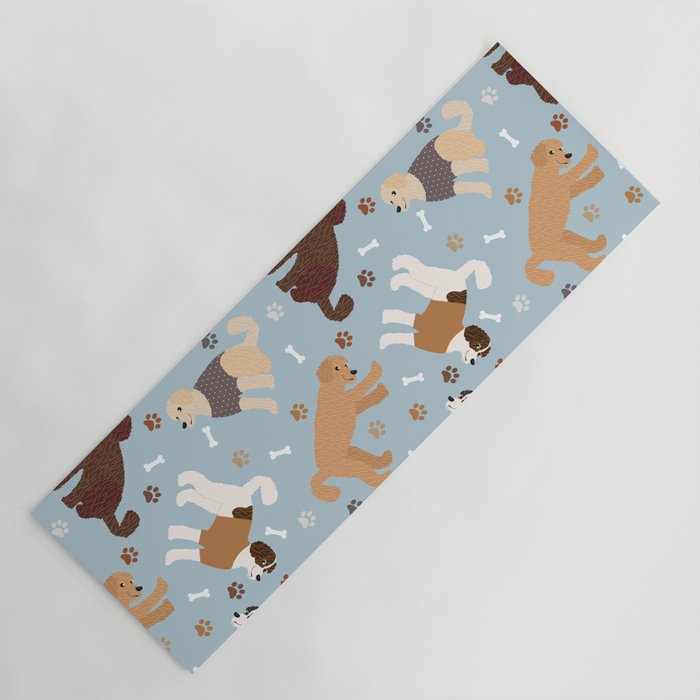 Labradoodle / Goldendoodle Dog Paws and Bones Pattern Yoga Mat Gallery Image 1