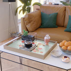 Merry and Bright Christmas Print - Soft Blue Serving Tray Gallery Image 2
