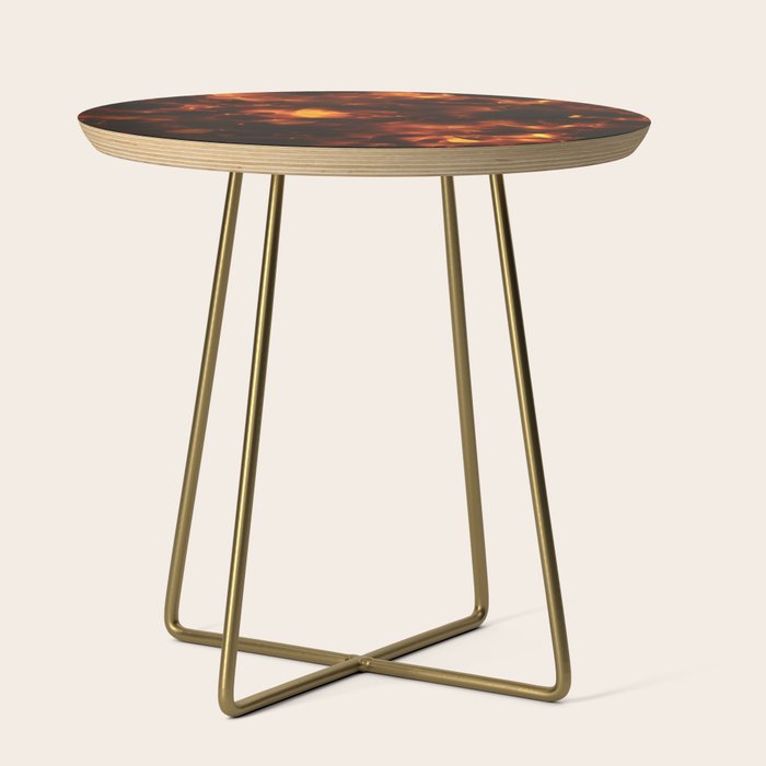 Tortoiseshell Abstract Pattern in Rich Amber and Deep Brown Side Table Gallery Image 1