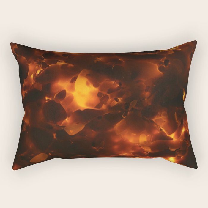 Tortoiseshell Abstract Pattern in Rich Amber and Deep Brown Rectangular Pillow Gallery Image 1