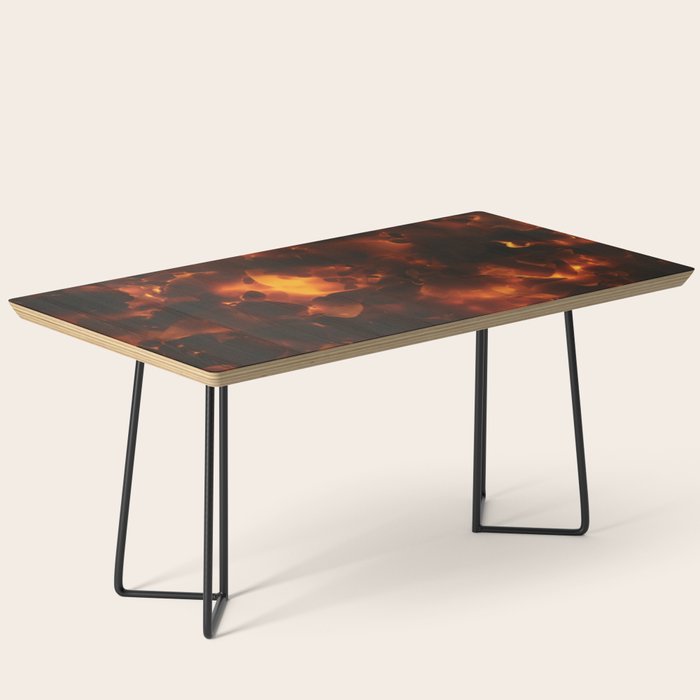 Tortoiseshell Abstract Pattern in Rich Amber and Deep Brown Coffee Table Gallery Image 1