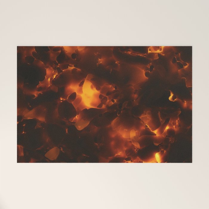 Tortoiseshell Abstract Pattern in Rich Amber and Deep Brown Welcome Mat Gallery Image 1