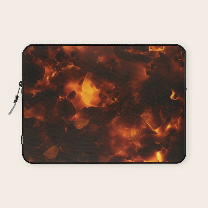 Tortoiseshell Abstract Pattern in Rich Amber and Deep Brown Laptop Sleeve Gallery Image 1
