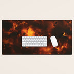 Tortoiseshell Abstract Pattern in Rich Amber and Deep Brown Desk Mat Gallery Image 1