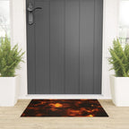 Tortoiseshell Abstract Pattern in Rich Amber and Deep Brown Welcome Mat Gallery Image 3