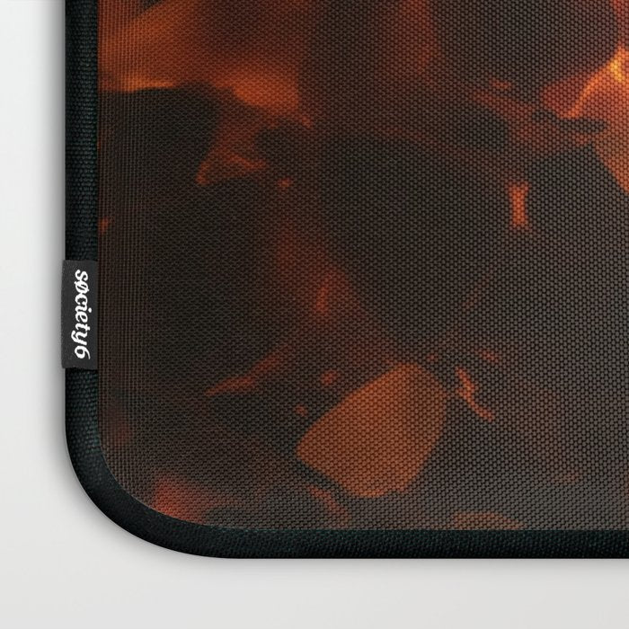 Tortoiseshell Abstract Pattern in Rich Amber and Deep Brown Laptop Sleeve Gallery Image 3