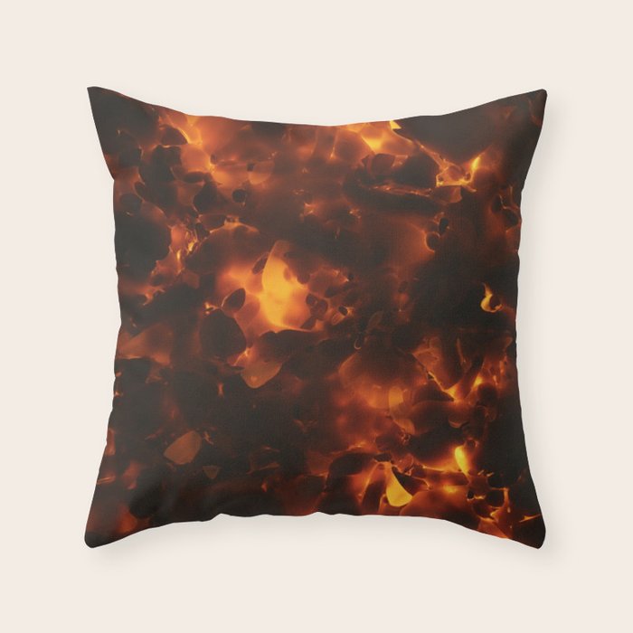 Tortoiseshell Abstract Pattern in Rich Amber and Deep Brown Throw Pillow Gallery Image 6