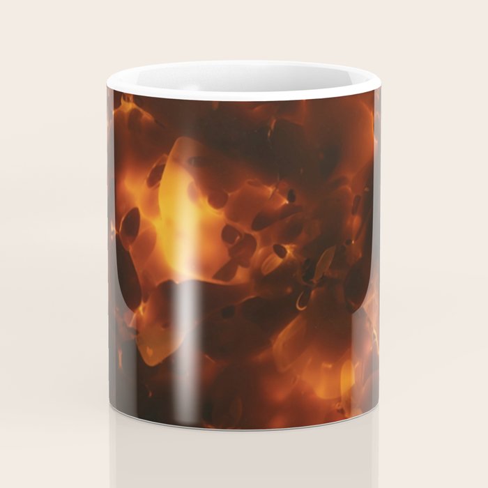 Tortoiseshell Abstract Pattern in Rich Amber and Deep Brown Coffee Mug Gallery Image 4