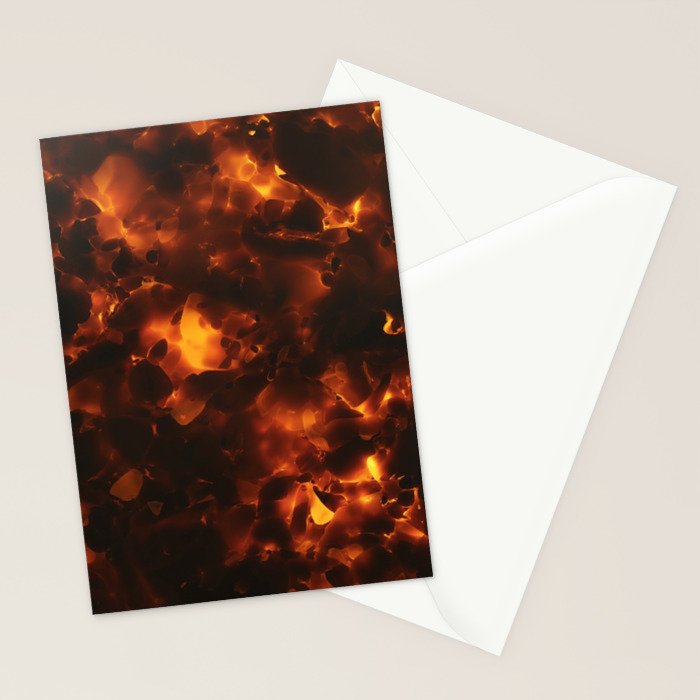 Tortoiseshell Abstract Pattern in Rich Amber and Deep Brown Stationery Card Gallery Image 2