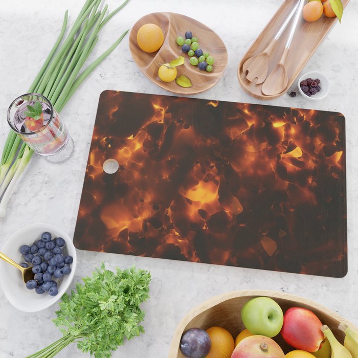 Tortoiseshell Abstract Pattern in Rich Amber and Deep Brown Cutting Board Gallery Image 2