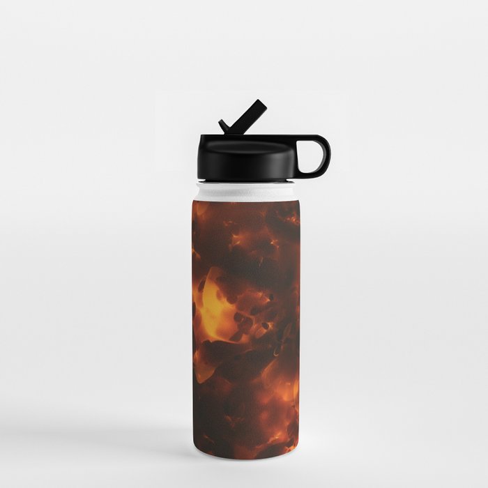Tortoiseshell Abstract Pattern in Rich Amber and Deep Brown Water Bottle Gallery Image 1
