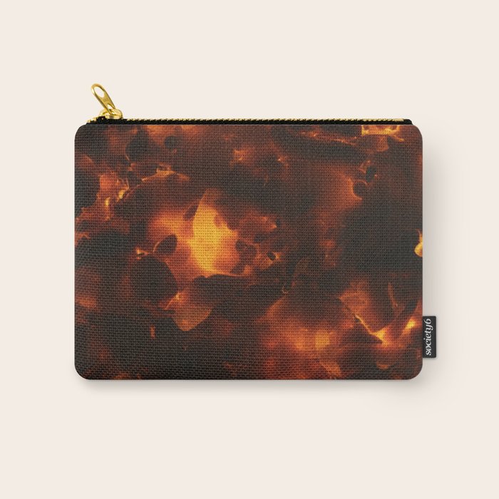 Tortoiseshell Abstract Pattern in Rich Amber and Deep Brown Carry All Pouch Gallery Image 1