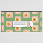 Flower Eggs Green-Pink Desk Mat Gallery Image 1