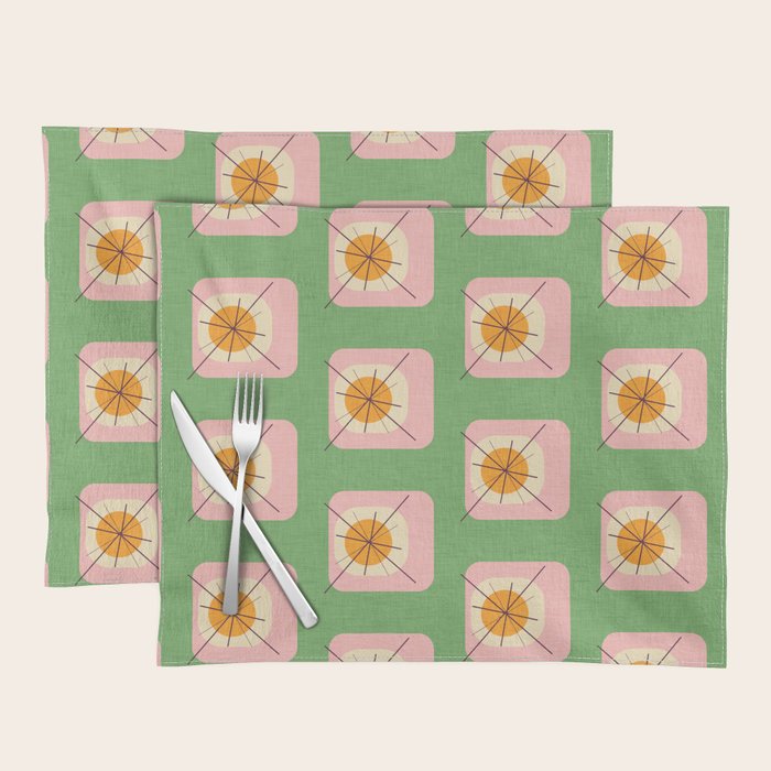 Flower Eggs Green-Pink Placemat Gallery Image 1