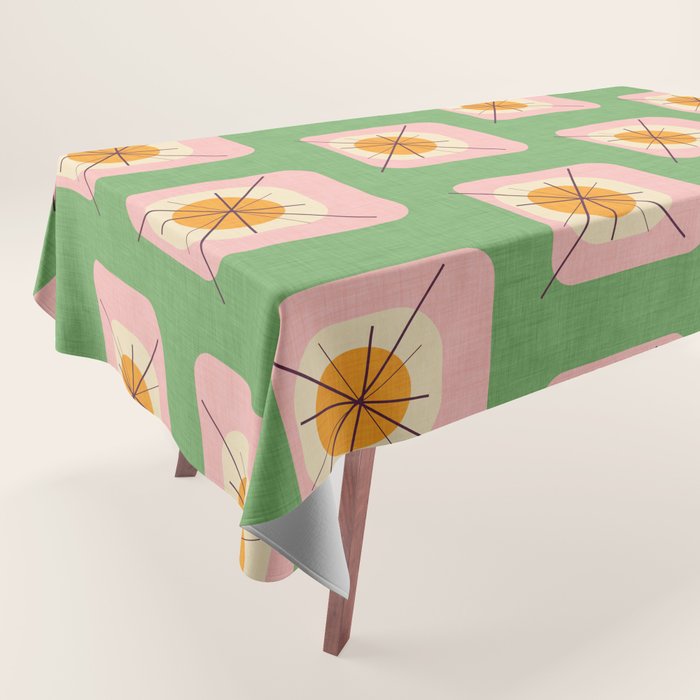 Flower Eggs Green-Pink Tablecloth Gallery Image 1