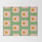 Flower Eggs Green-Pink Throw Blanket Gallery Image 2