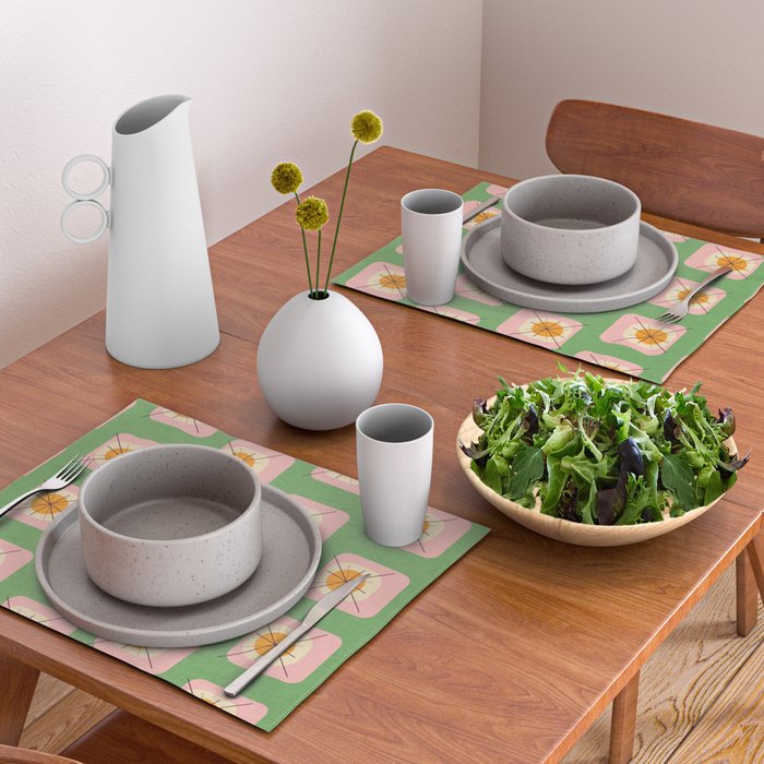 Flower Eggs Green-Pink Placemat Gallery Image 2