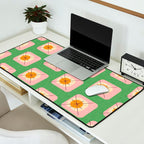 Flower Eggs Green-Pink Desk Mat Gallery Image 2
