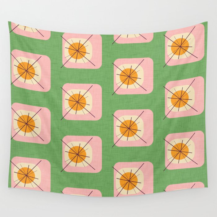 Flower Eggs Green-Pink Wall Tapestry Gallery Image 4