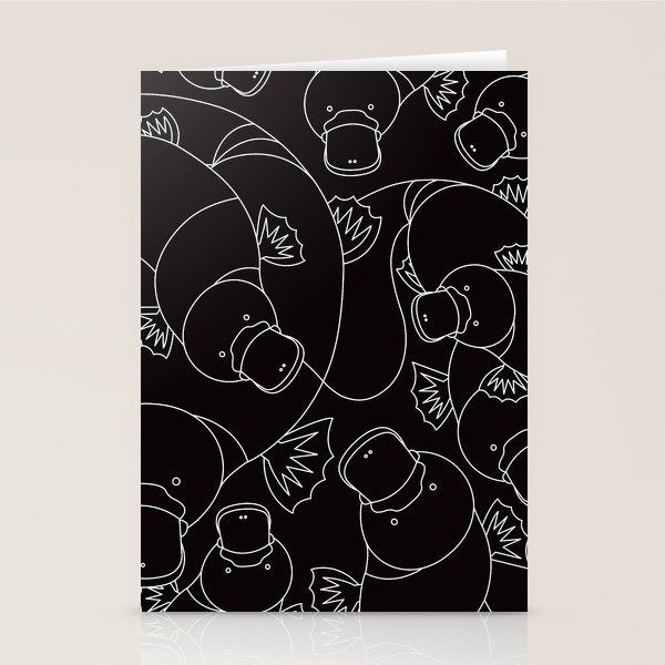 Minimalist Platypus Black and White Stationery Card Gallery Image 1