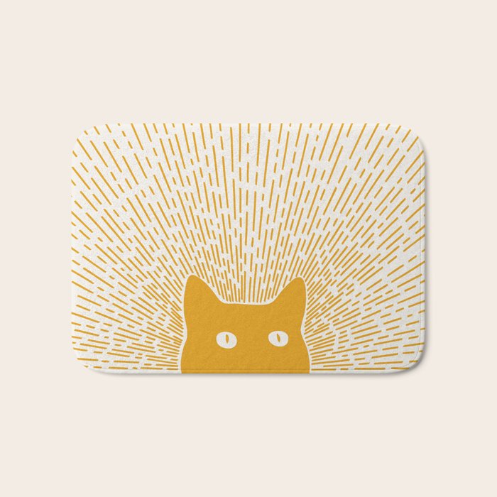 Cat Landscape 96: Good Meowning Bath Mat Gallery Image 1