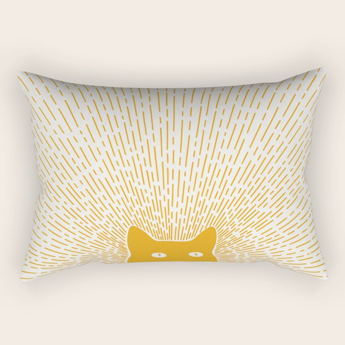 Cat Landscape 96: Good Meowning Rectangular Pillow Gallery Image 1