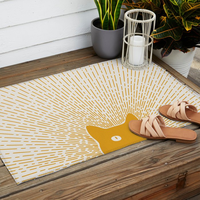 Cat Landscape 96: Good Meowning Outdoor Rug Gallery Image 2