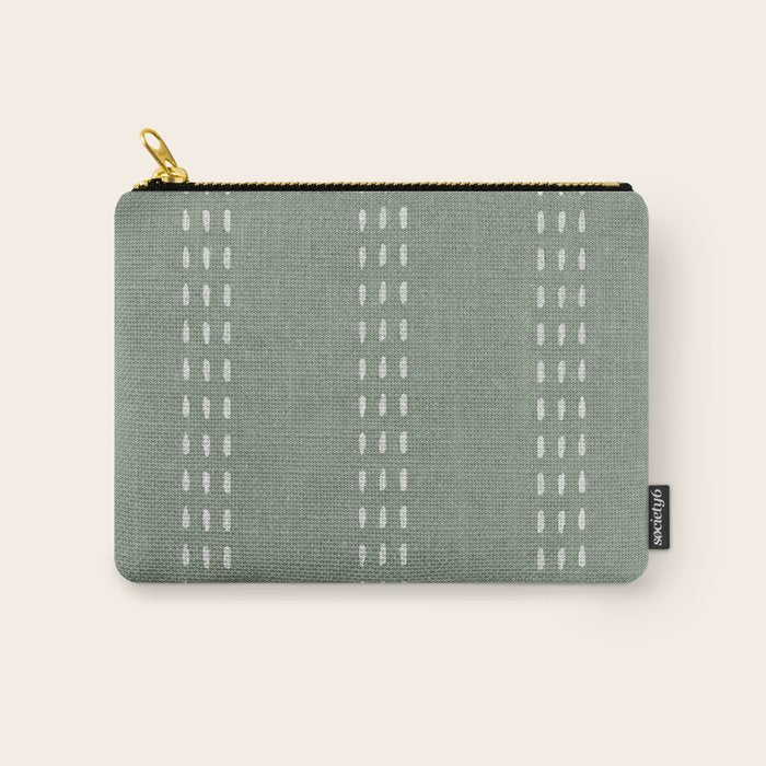 boho vertical stitch - sage Carry All Pouch Gallery Image 1
