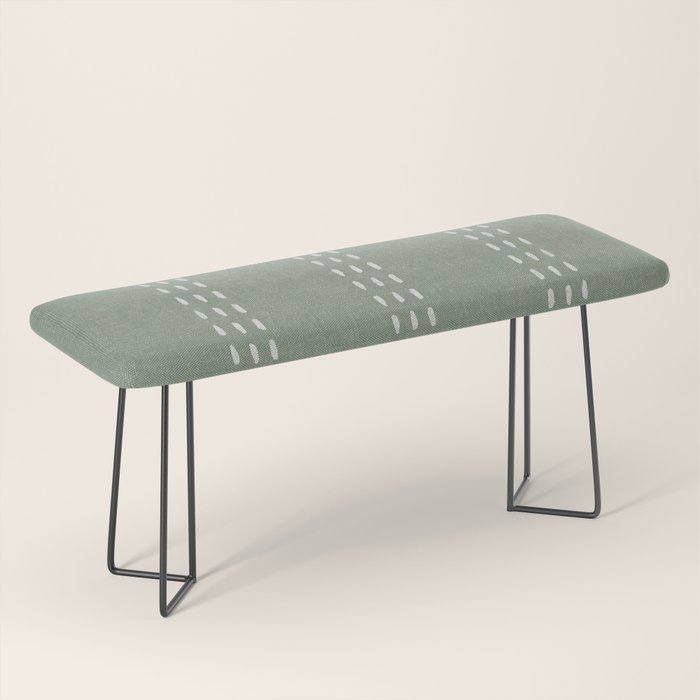 boho vertical stitch - sage Bench Gallery Image 1