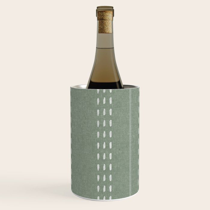 boho vertical stitch - sage Wine Chiller Gallery Image 1