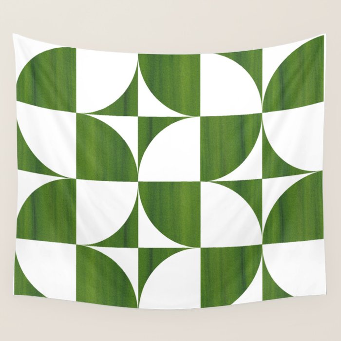 Quadrants (Matcha Green) Wall Tapestry Gallery Image 1