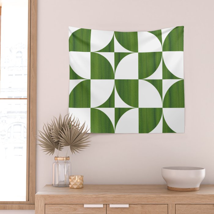 Quadrants (Matcha Green) Wall Tapestry Gallery Image 2