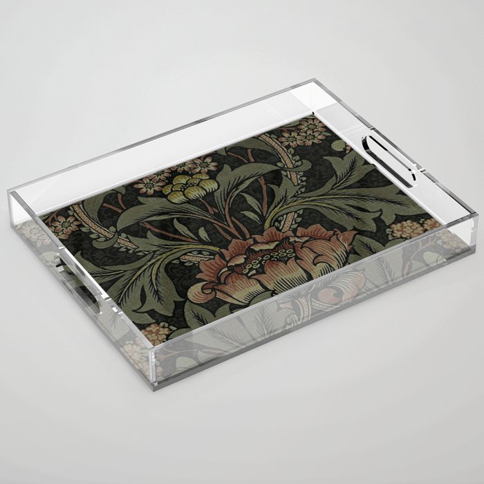 William Morris floral, William Morris fabric design,No.6, Acrylic Tray Gallery Image 1