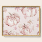 Blush Pink Autumn Fall Pumpkins Watercolor All Over Serving Tray Gallery Image 1