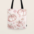 Blush Pink Autumn Fall Pumpkins Watercolor All Over Tote Bag Gallery Image 1