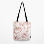 Blush Pink Autumn Fall Pumpkins Watercolor All Over Tote Bag Gallery Image 2