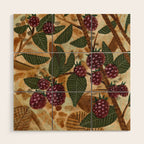 In Season in Red Raspberry and Forest Green Wood Wall Art Gallery Image 1