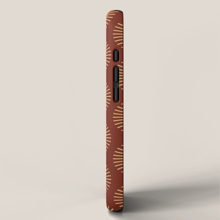 Boho Summer Sun Pattern III Brick Red iPhone Case Gallery Image 2
