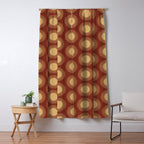 Boho Summer Sun Pattern III Brick Red Window Curtain Gallery Image 5