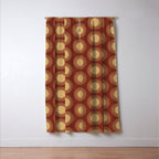 Boho Summer Sun Pattern III Brick Red Window Curtain Gallery Image 3