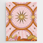 Hippie pink rainbow and sun, abstract landscape Jigsaw Puzzle Gallery Image 1