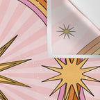 Hippie pink rainbow and sun, abstract landscape Wall Tapestry Gallery Image 3