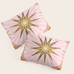 Hippie pink rainbow and sun, abstract landscape Pillow Sham Gallery Image 3
