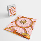 Hippie pink rainbow and sun, abstract landscape Jigsaw Puzzle Gallery Image 2