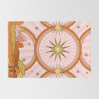 Hippie pink rainbow and sun, abstract landscape Rug Gallery Image 2